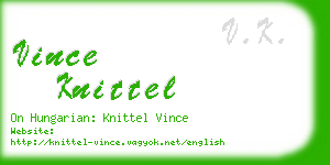 vince knittel business card